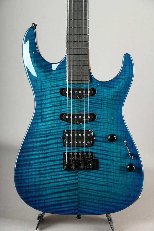 Carve Top Torrefied Figured Maple S-S-H / Trans Deep Blue