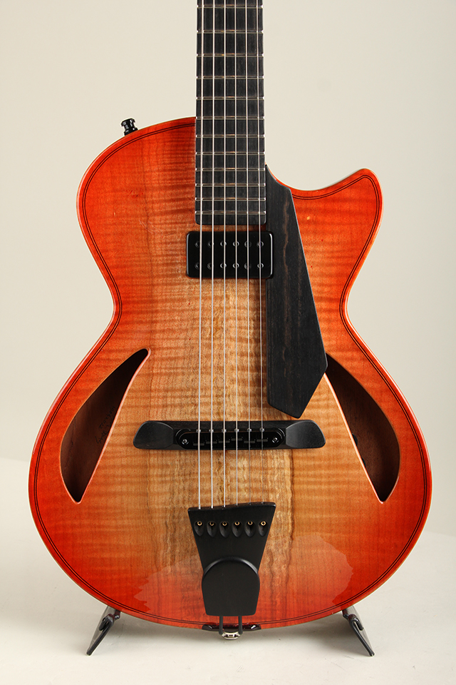 “Soloist” 14" Hollow Archtop Ebony Tailpiece Figured Spalted Maple Top