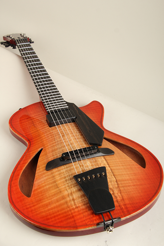 Taka Moro Guitars “Soloist” 14 Hollow Archtop Ebony Tailpiece Figured Spalted Maple Top【サウンドメッセ出展予定商品】 タカモロギターズ SM2024 サブ画像9