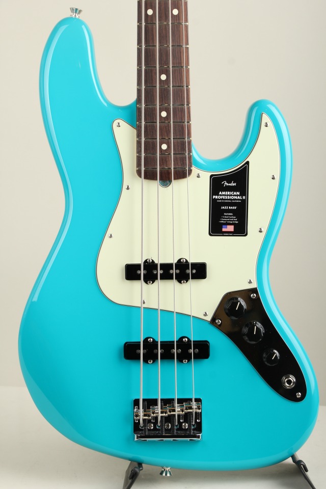 American Professional II Jazz Bass Miami Blue