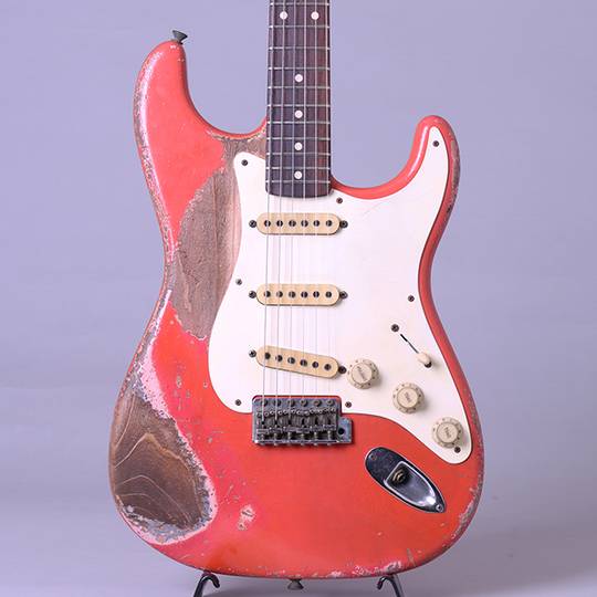 MBS 50's Statocaster Heavy Relic Fiesta Red over Shell Pink Built by VVT