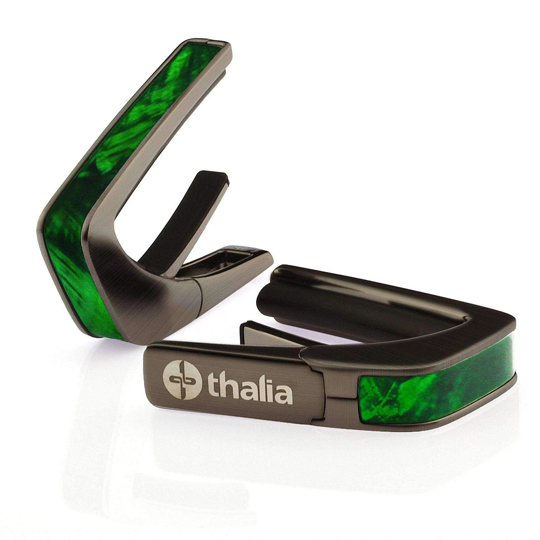 Brushed Black finish with Green Angel Wing Inlay