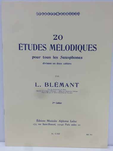 ルデュック社 ブレマン/20の旋律的練習曲 第2巻(サックス洋書) Alphonse Leduc