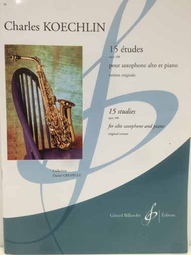 ケクラン / 15の練習曲op. 188 オリジナル版（ピアノ伴奏付き）（2008年新版)(サックス洋書)