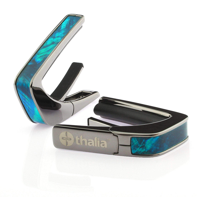 Black Chrome Finish with Teal Angel Wing Inlay