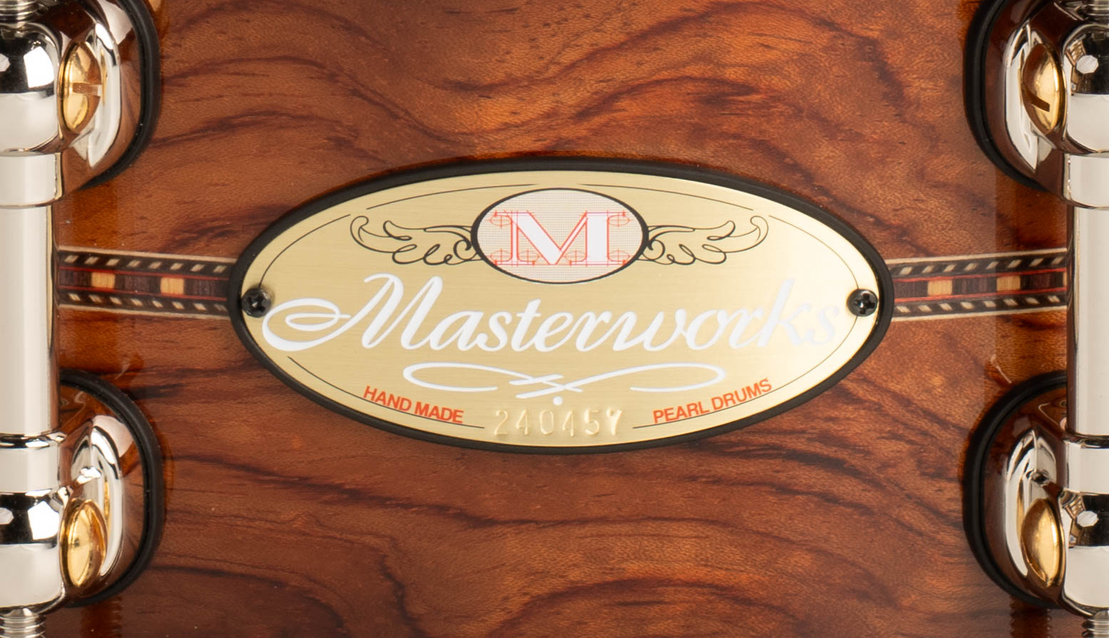 MWAC1455S/N MasterWorks Snare Drum / Artisan Natural Walnut Burst Bubinga Rosette Inlay 14"×5.5"