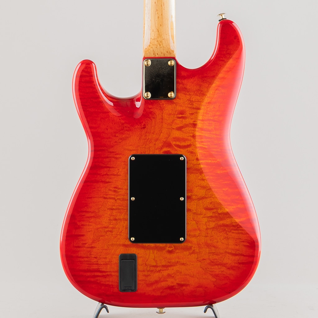 Neck-Through Carve Top Torrefied Silver Maple Honduras Mahogany H/S/H Trans Red