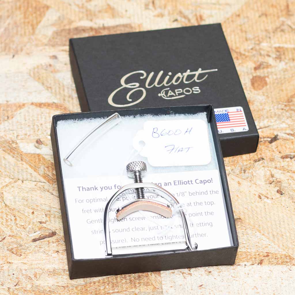 Elliott Banjo Capo Polished Finish/Top Bar 35.5mm/Flat (B600H)