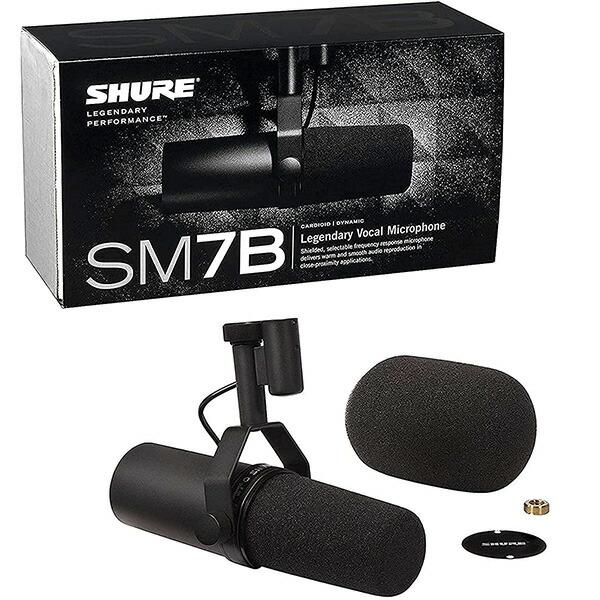 SHURE カーディオイド型 ダイナミック マイク SM7B + Gator SH-SM7LWCASE(専用ケース) + SH-DESKTOP1(卓上スタンド)付 《国内正規品 2年保証》