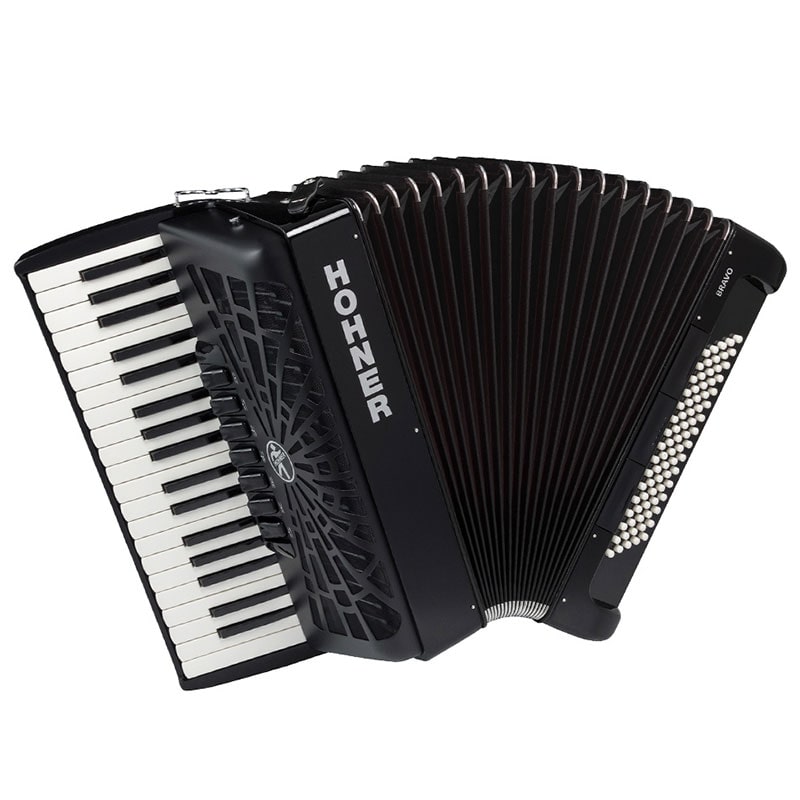 HOHNER Bravo III 80 BLK ホーナー アコーディオン ピアノ式 37鍵盤 中型 ブラック クリーニングクロスプレゼント 【取り寄せ商品】