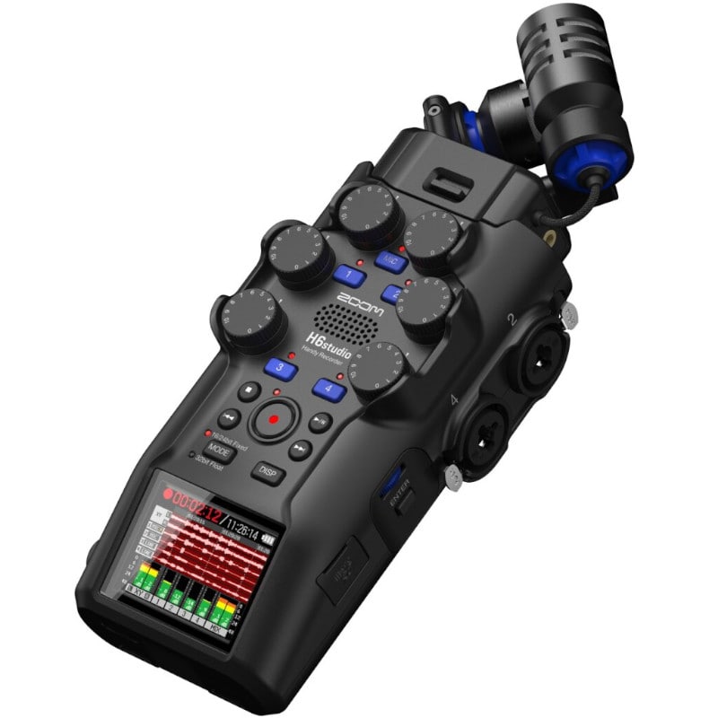 ZOOM H6studio ハンディレコーダー 超低ノイズプリアンプ4基と19.4mmの大口径XYステレオマイクを搭載、スタジオ品質32bitフロート対応 《3年延長保証(ユーザー登録)》
