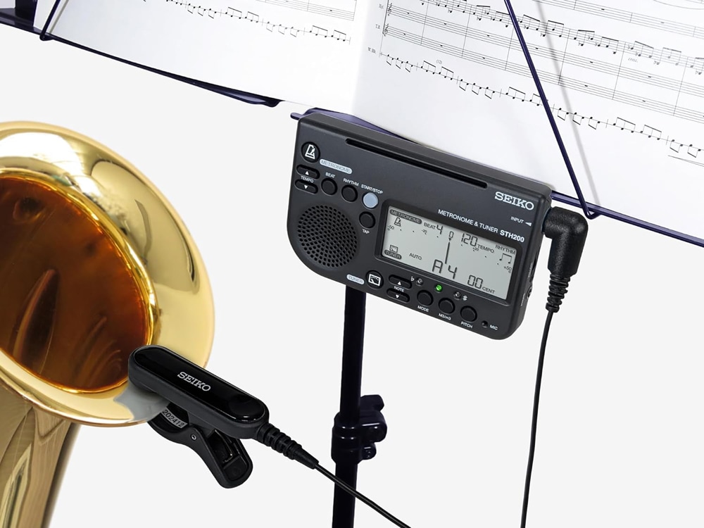 SEIKO スペシャルパック STH200BKSP ブラック セイコー メトロノーム&チューナー / ピックアップマイク セット