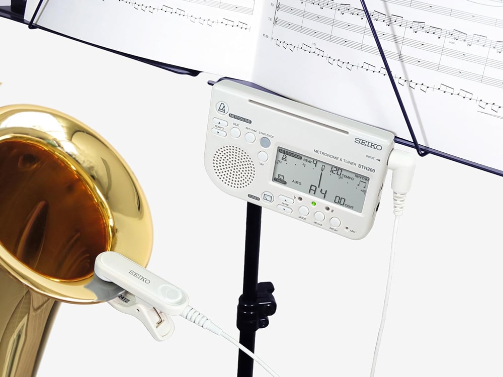 SEIKO スペシャルパック STH200WHSP ホワイト セイコー メトロノーム&チューナー / ピックアップマイク セット