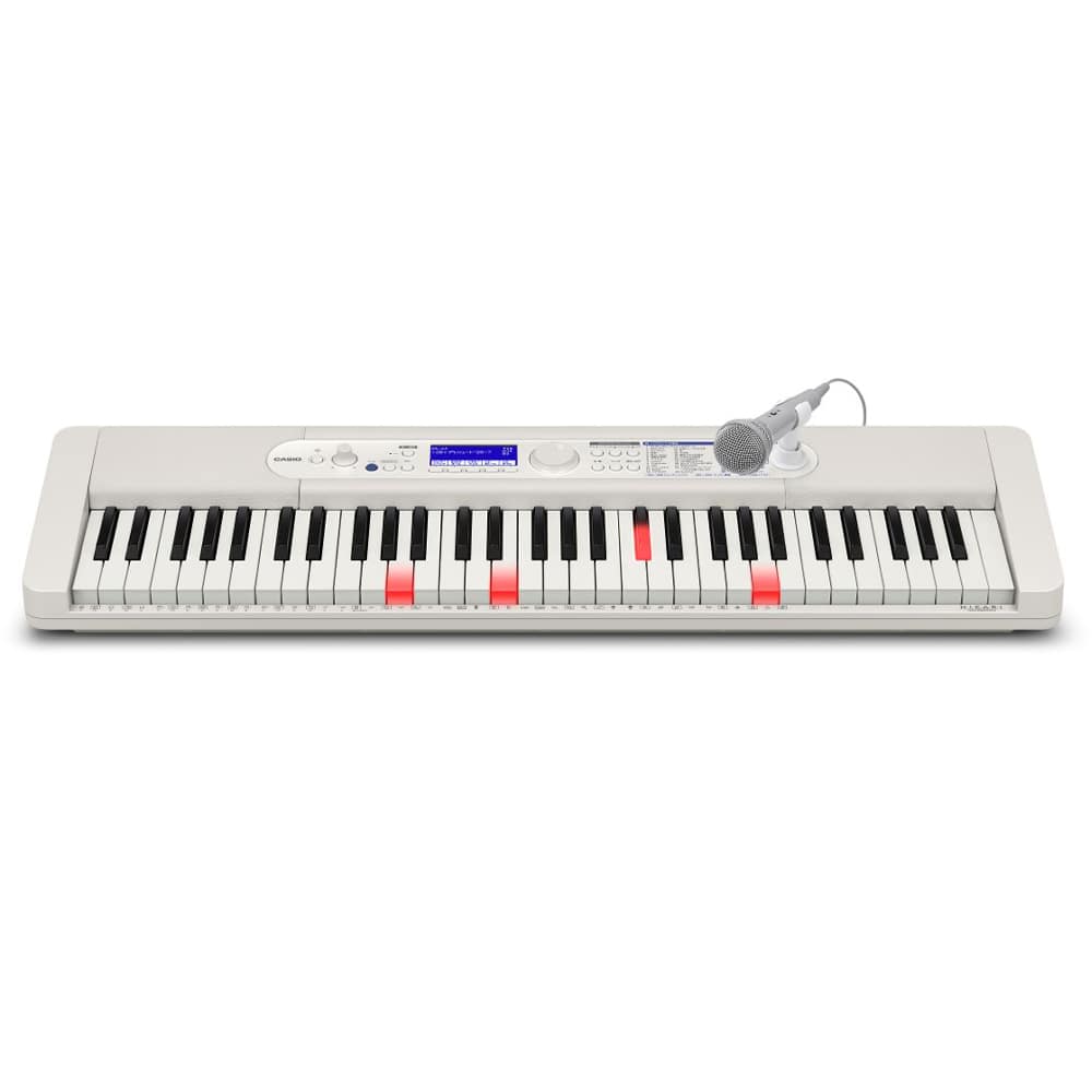 CASIO (カシオ) LK-550WE ホワイト + ヘッドフォン(ATH-S100BK) + クロス + 巾着 光ナビゲーション カシオ キーボード 61鍵盤 人気ソング内蔵