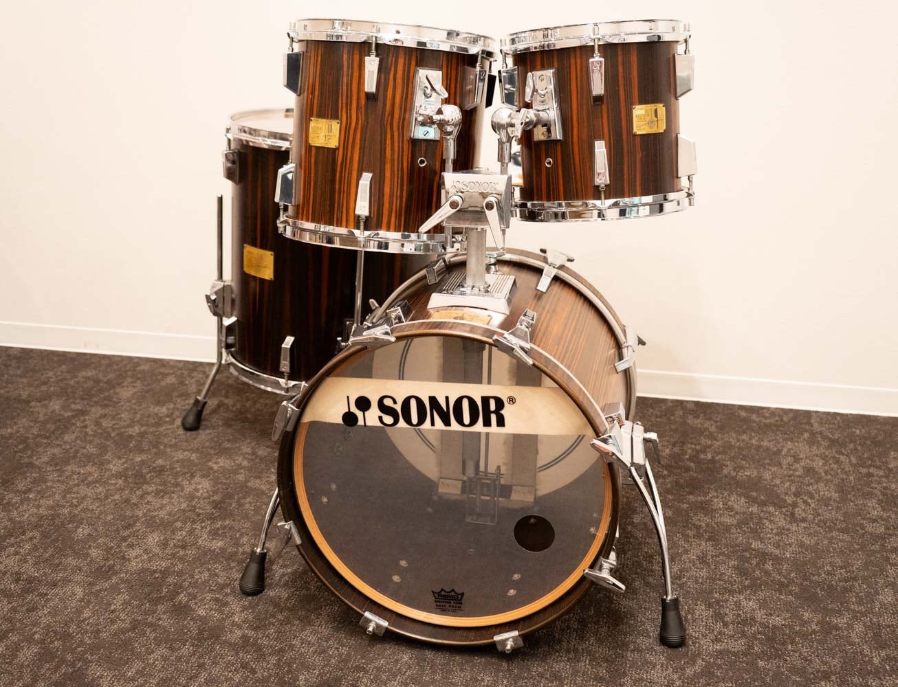 【VINTAGE】80's Signature Series Drum Set 18" 10" 12" 16" Makassar Ebony