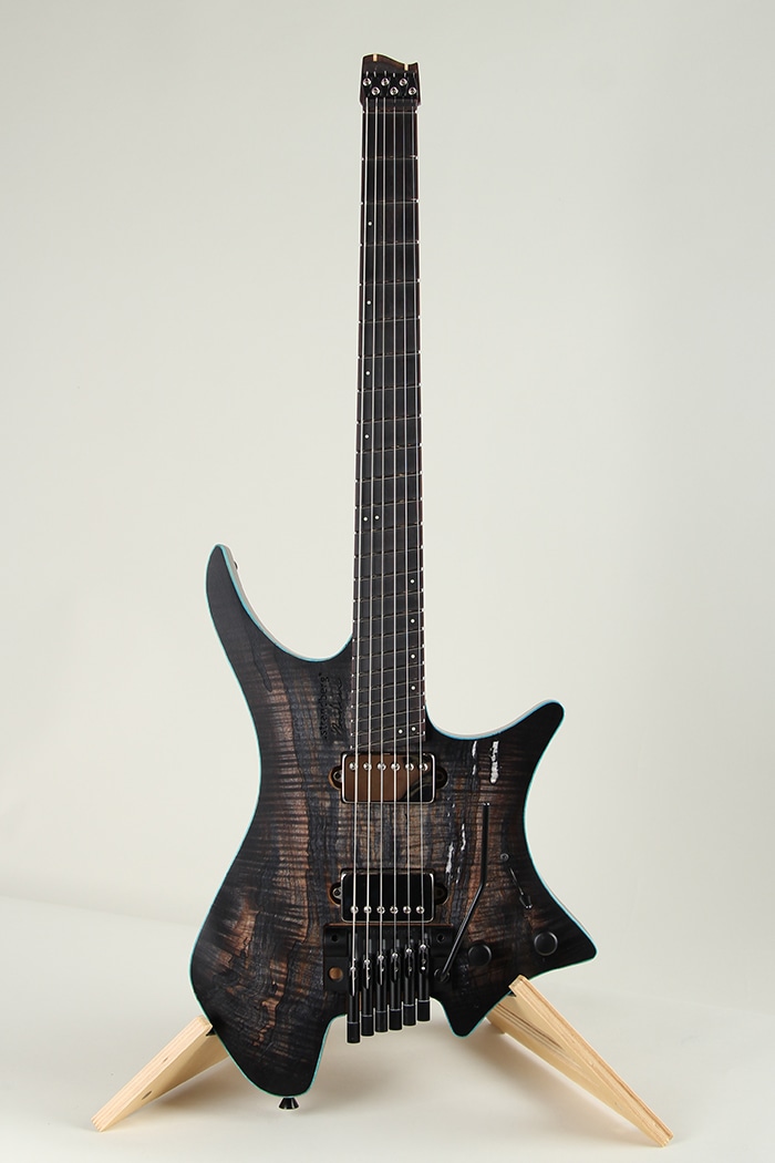Boden J6 Custom Tremolo Spalted Maple Top Rosewood Neck Trans Black 2021