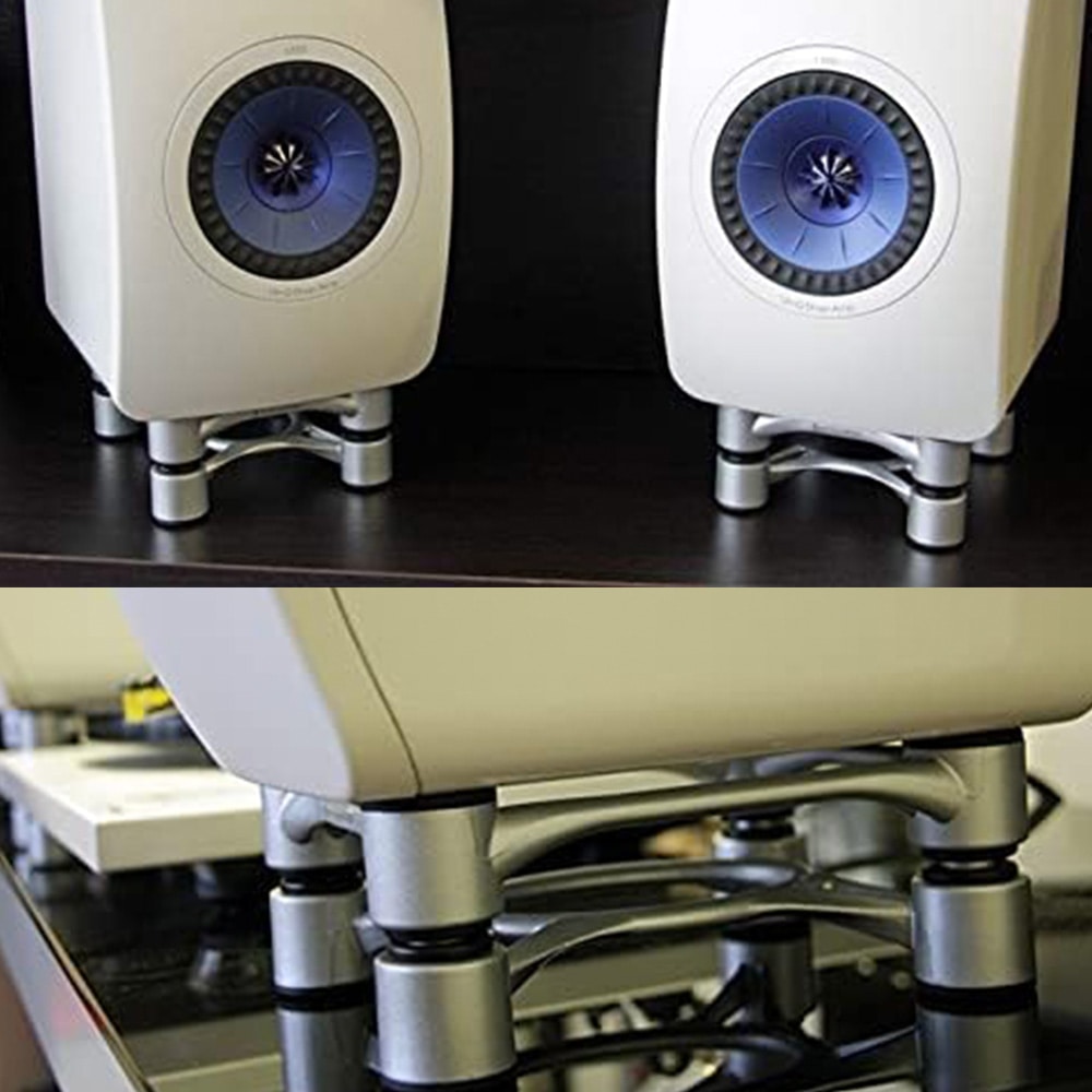 IsoAcoustics スピーカースタンド Aperta アルミカラー (ISO-APRT-2-S) ペア セット アルミ(シルバー) DZONE