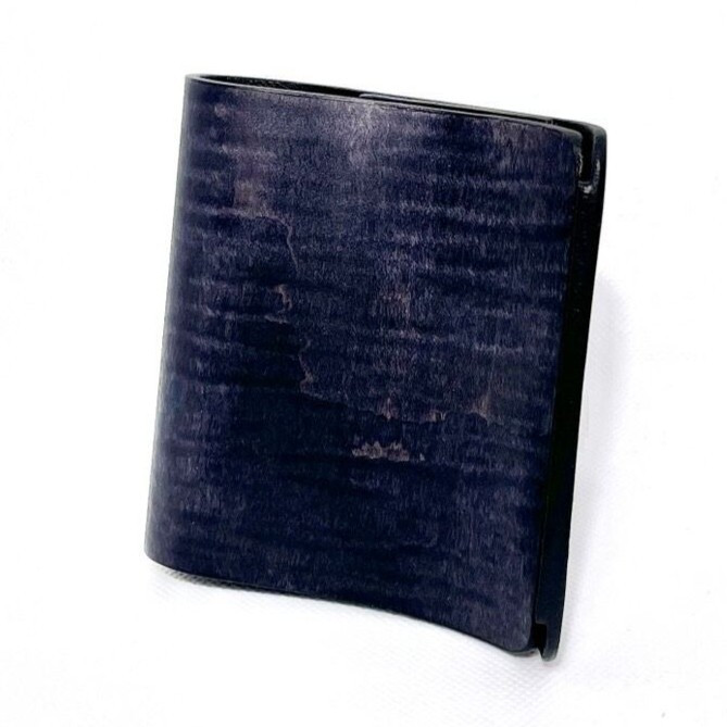 《HAND MADE Made in Japan》 sciva マネークリップ Black ブラック 黒 wal-005 BLK 樹の肌触りと革の味わい エイジングにより艶、触り心地の変化を楽しめる