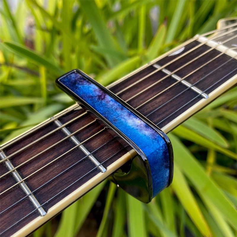 タリア カポ Thalia Capos Deluxe Series PEARL MILKY WAY / Black Chrome / BC-P.MILKEYWAY ギター 12インチフレットパッド付属