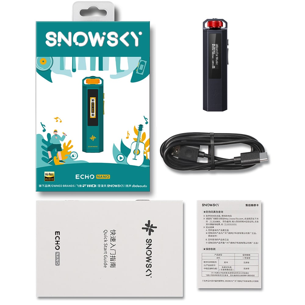 《8/7発売》 FIIO ポータブルオーディオプレーヤー Snowsky ECHO NANO ブラック (FIO-SSENANO-B) 《ロゴ入りクロスプレゼント》 ブラック DZONE