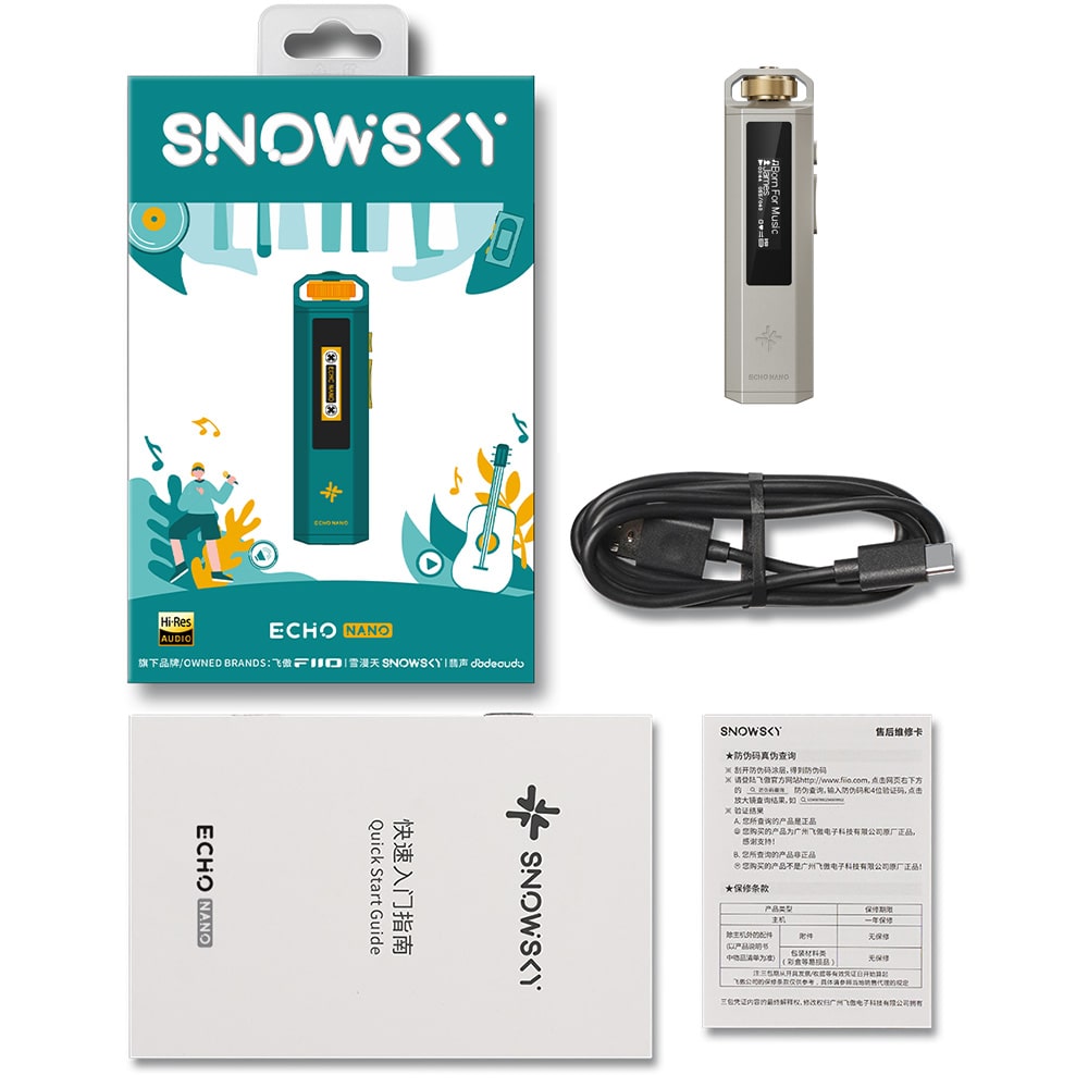 《8/7発売》 FIIO ポータブルオーディオプレーヤー Snowsky ECHO NANO ホワイト (FIO-SSENANO-W) 《ロゴ入りクロスプレゼント》 ホワイト DZONE