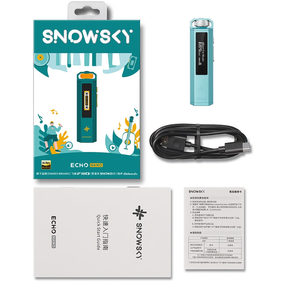《8/7発売》 FIIO ポータブルオーディオプレーヤー Snowsky ECHO NANO ブルー (FIO-SSENANO-L) 《ロゴ入りクロスプレゼント》 ブルー DZONE