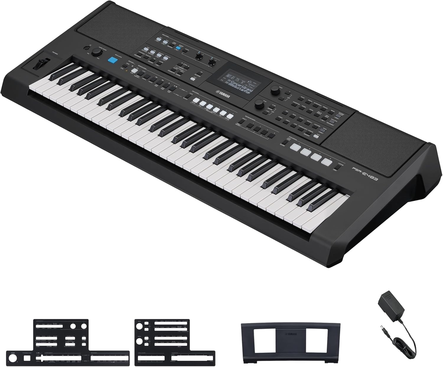 YAMAHA PSR-E483 【スタンド(L-2L)、ヘッドフォン(ATH-S100)、オリジナル巾着、楽器クロスセット】 ヤマハ 61鍵 キーボード PORTATONE(ポータトーン)