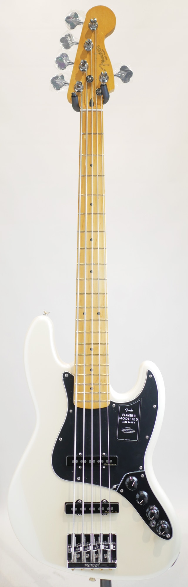 Player II Modified Active Jazz Bass V MN / Olympic Pearl OLP BASS SIDE