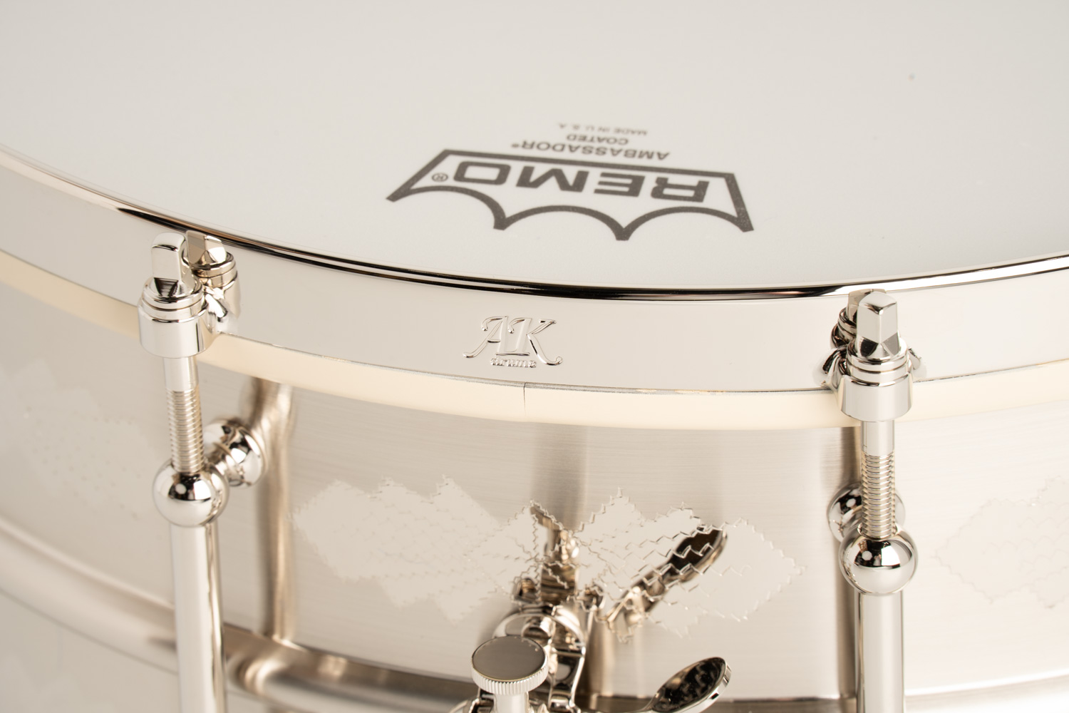 6.5"×14" Standard Model Nickel Over Brass / Hand Engraved AK Diamonds Pattern
