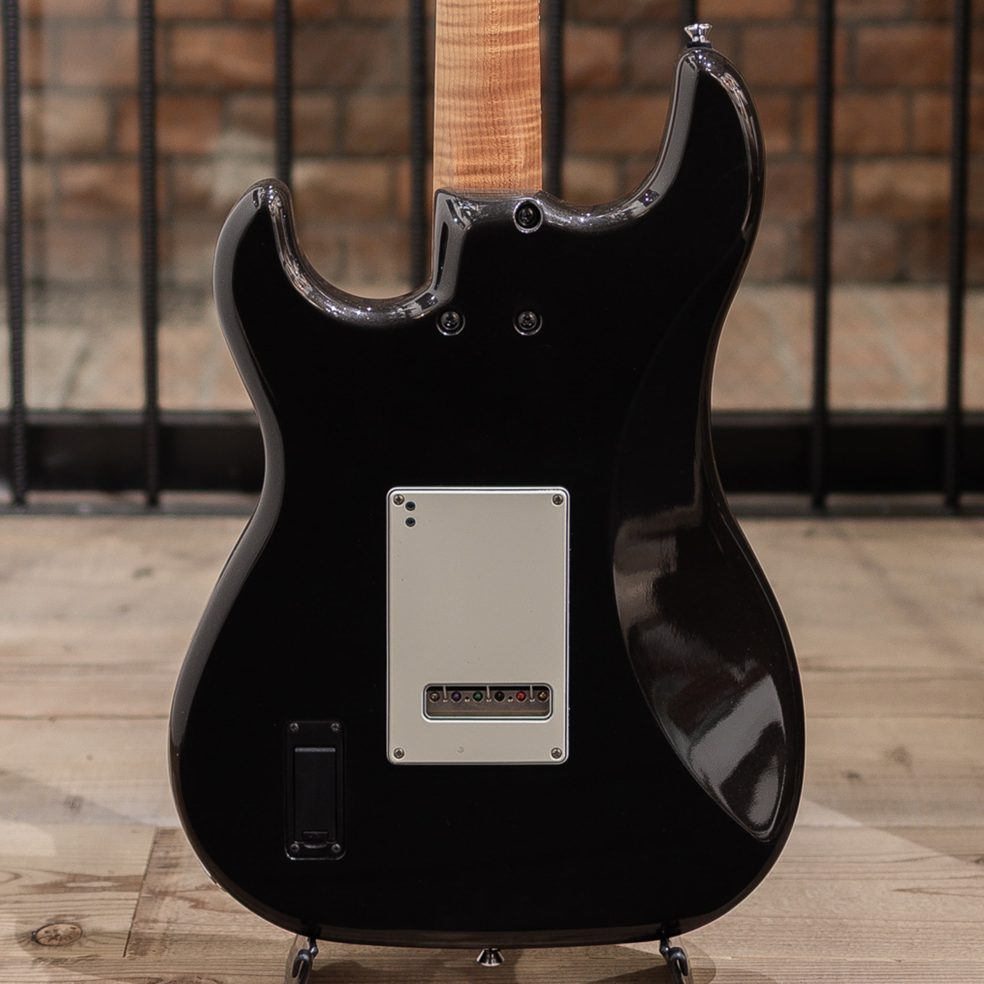 TST-201 5A Roasted Flame Maple Neck/Rosewood FB Dark Black Metallic