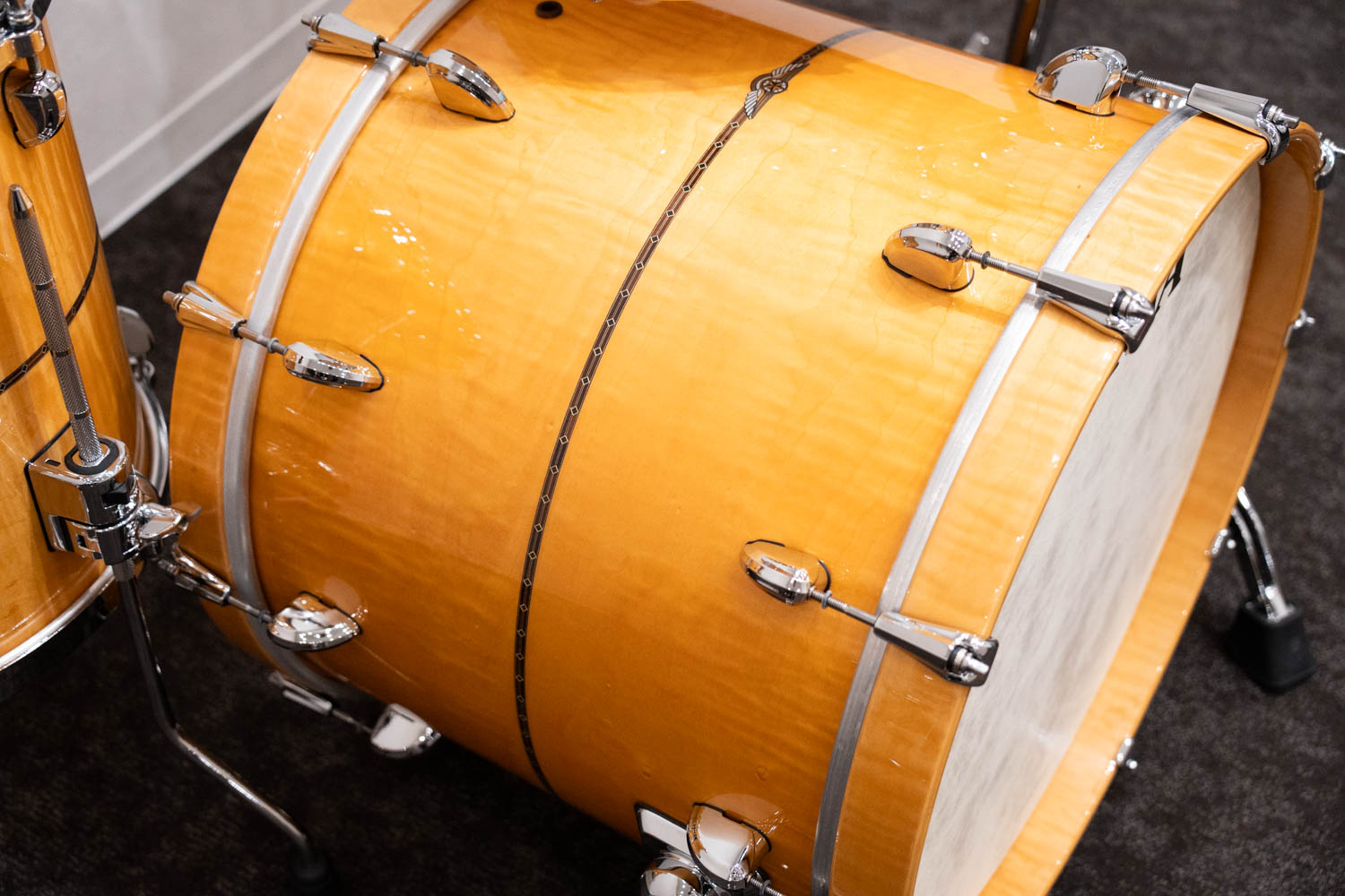 Star Maple Drum 4pc Kit 20" 10" 12" 14" Gloss Natural Curly Maple