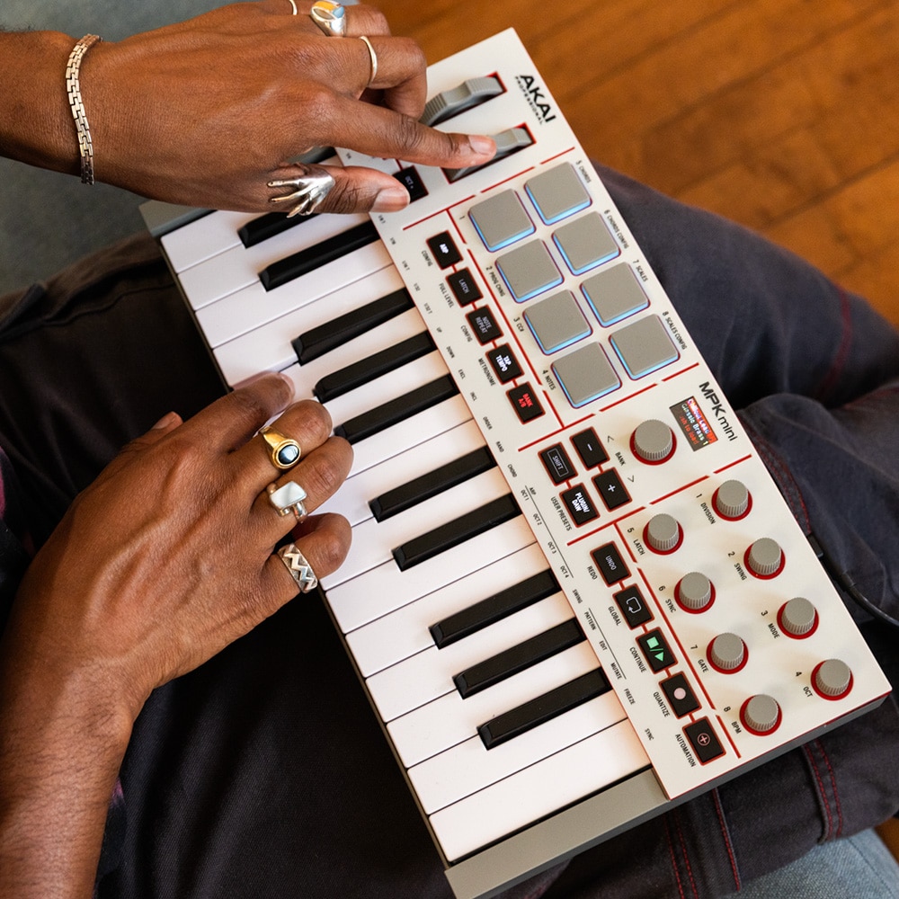 AKAI アカイ MPK mini 4 Grey グレー 25鍵 MIDIキーボード MIDIコントローラー PAD付き グレー DZONE