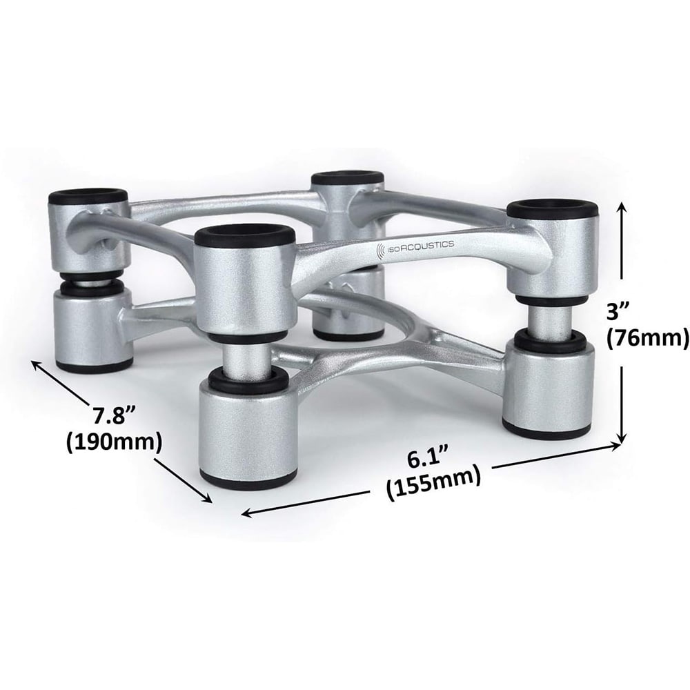 IsoAcoustics スピーカースタンド Aperta アルミカラー (ISO-APRT-2-S) ペア セット アルミ(シルバー) DZONE