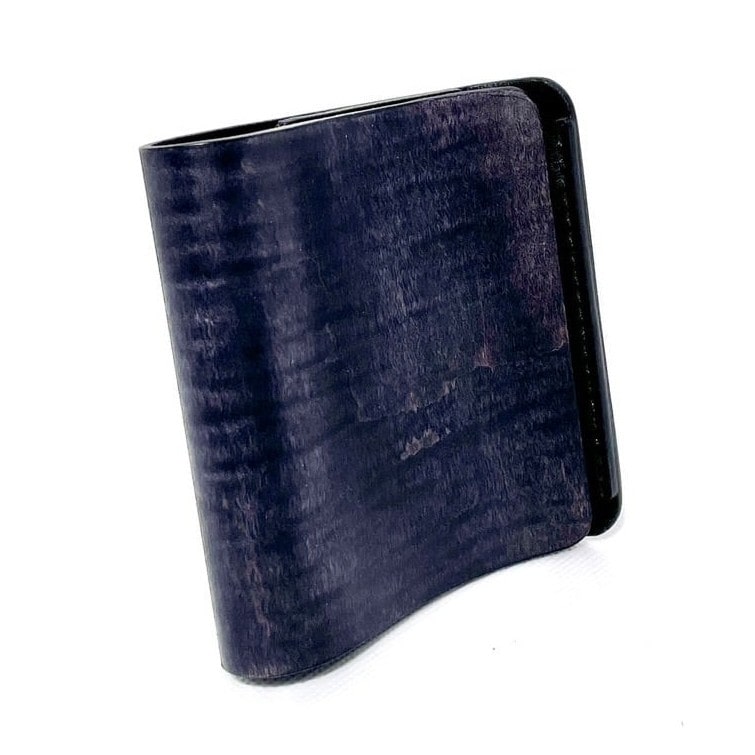 《HAND MADE Made in Japan》 sciva マネークリップ Black ブラック 黒 wal-005 BLK 樹の肌触りと革の味わい エイジングにより艶、触り心地の変化を楽しめる