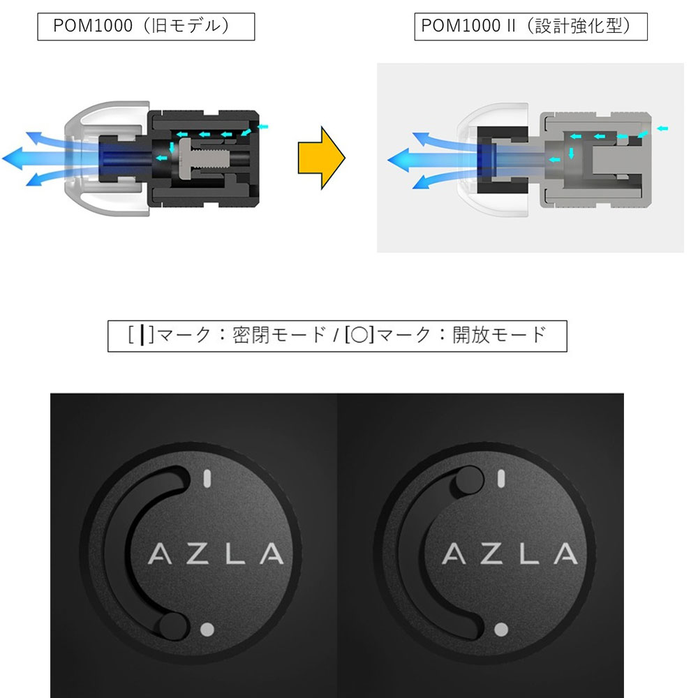 AZLA ライブ用 耳栓 (ポム栓) イヤープラグ POM1000 II ブラック