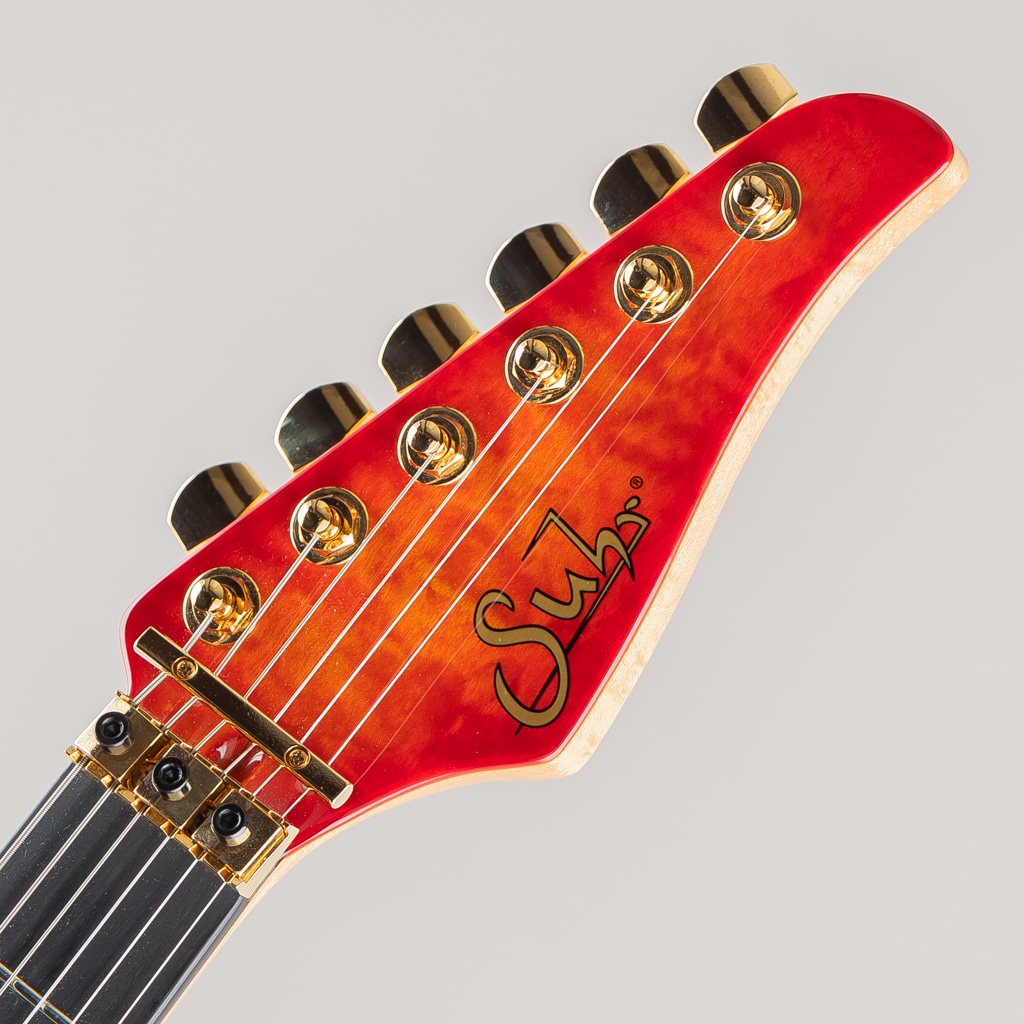 Neck-Through Carve Top Torrefied Silver Maple Honduras Mahogany H/S/H Trans Red