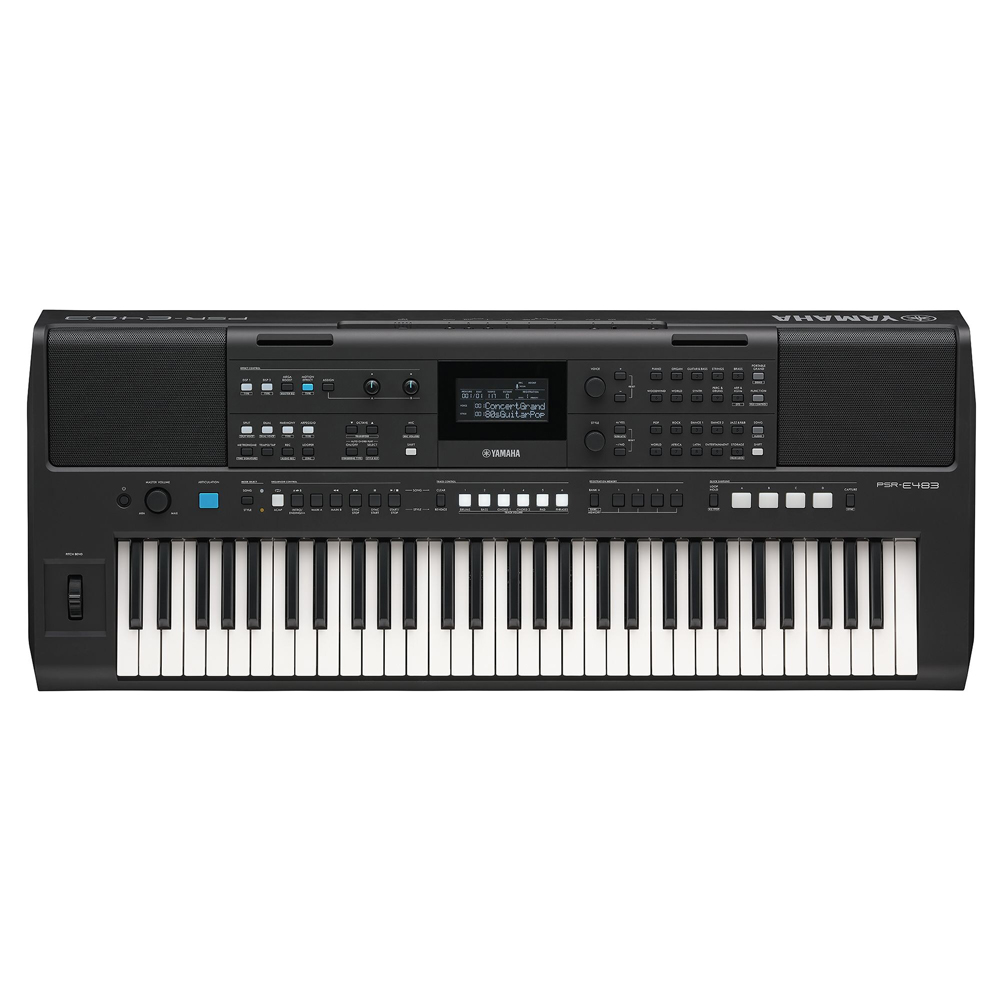 YAMAHA PSR-E483 【スタンド(L-2L)、ヘッドフォン(ATH-S100)、オリジナル巾着、楽器クロスセット】 ヤマハ 61鍵 キーボード PORTATONE(ポータトーン)