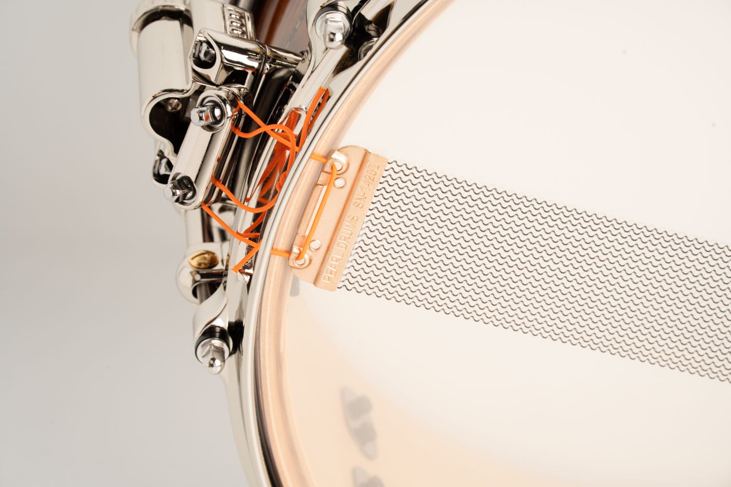 MWAC1455S/N MasterWorks Snare Drum / Artisan Natural Walnut Burst Bubinga Rosette Inlay 14"×5.5"