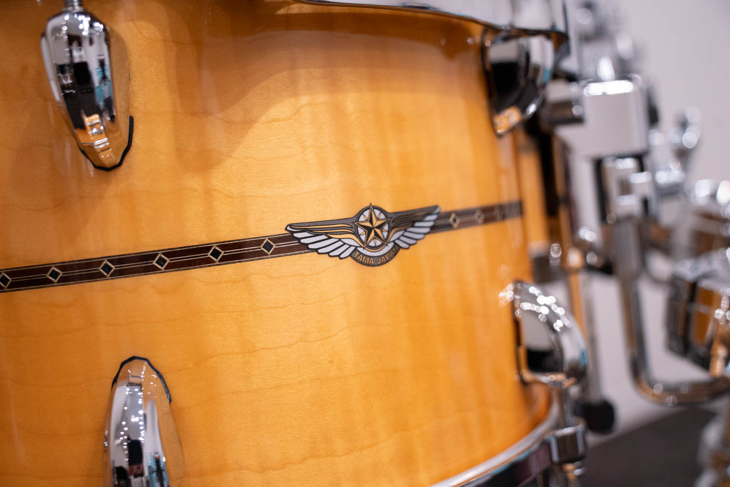 Star Maple Drum 4pc Kit 20" 10" 12" 14" Gloss Natural Curly Maple