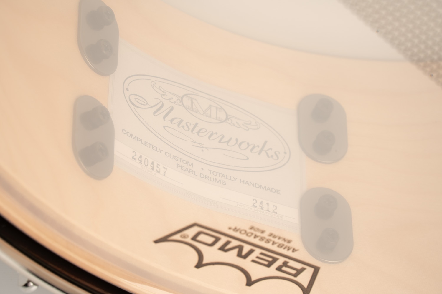 MWAC1455S/N MasterWorks Snare Drum / Artisan Natural Walnut Burst Bubinga Rosette Inlay 14"×5.5"