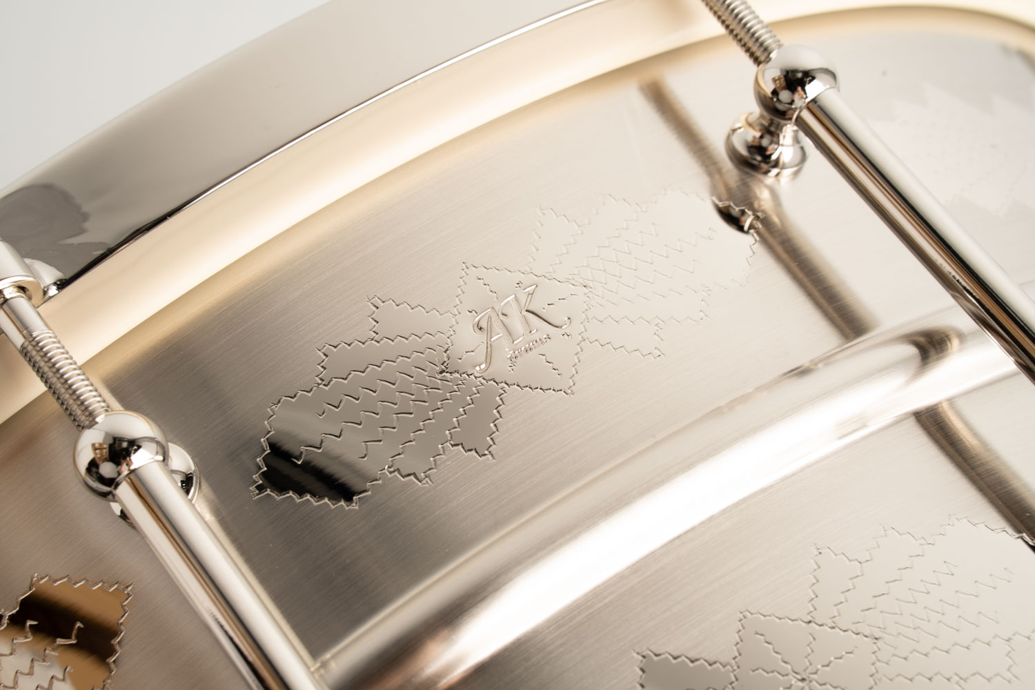 6.5"×14" Standard Model Nickel Over Brass / Hand Engraved AK Diamonds Pattern