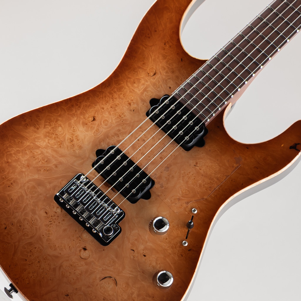 Custom Modern Carve Top Burl Maple Top Natural Burst w/Alder Body/Pau Ferro Neck