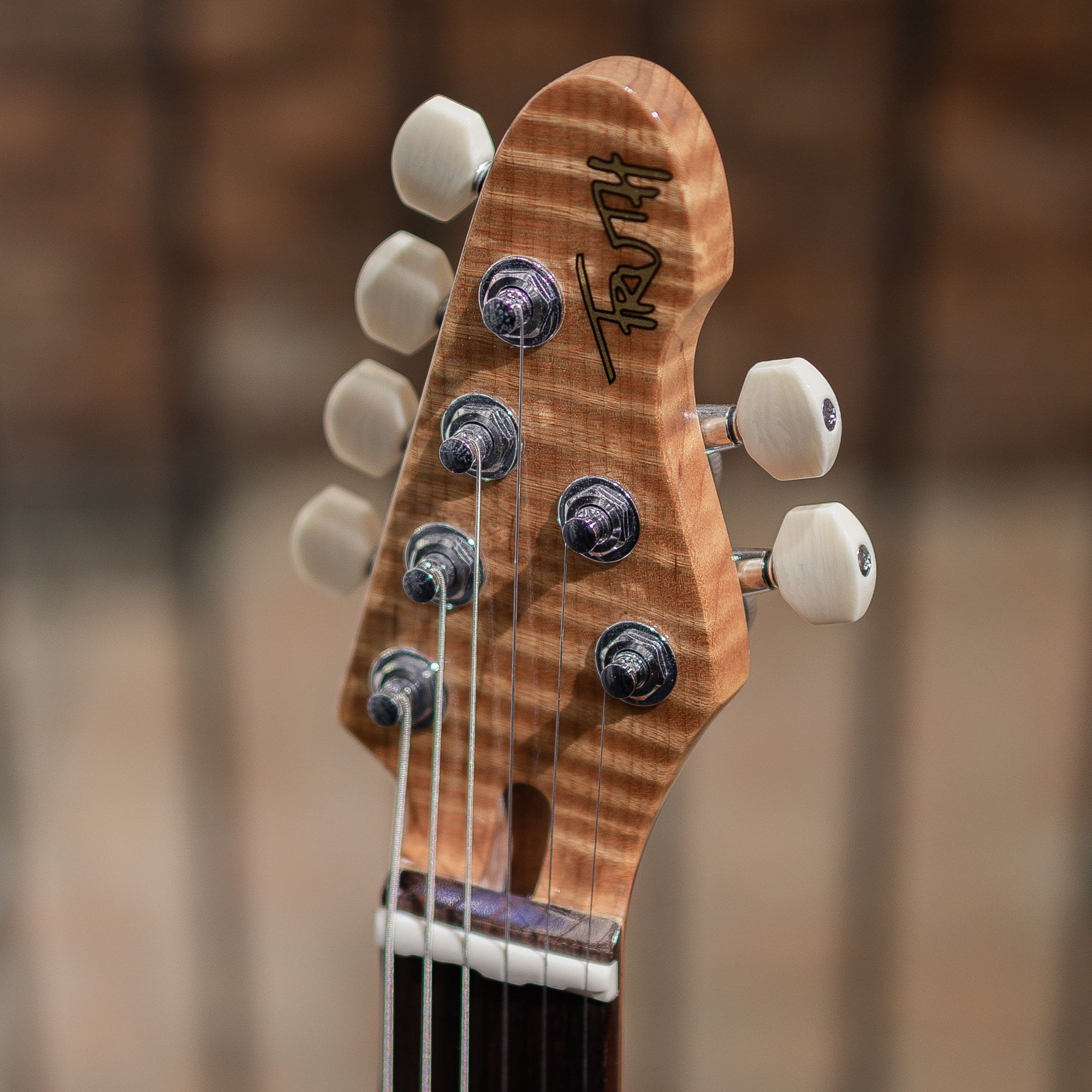 TST-201 5A Roasted Flame Maple Neck/Rosewood FB Dark Black Metallic