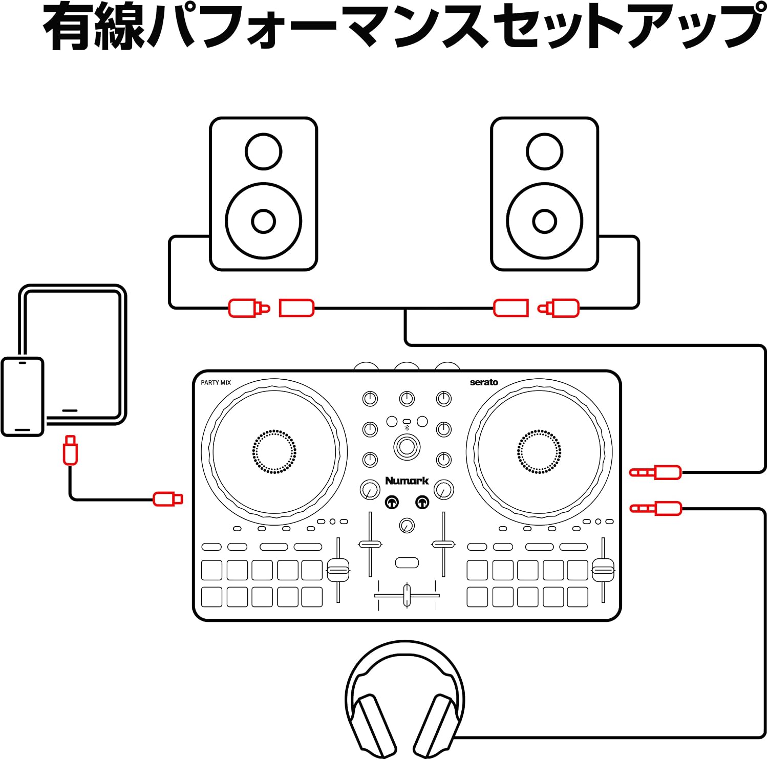 Numark DJコントローラー Party Mix 3 LED搭載 Bluetooth対応