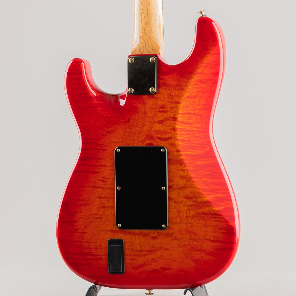 Neck-Through Carve Top Torrefied Silver Maple Honduras Mahogany H/S/H Trans Red