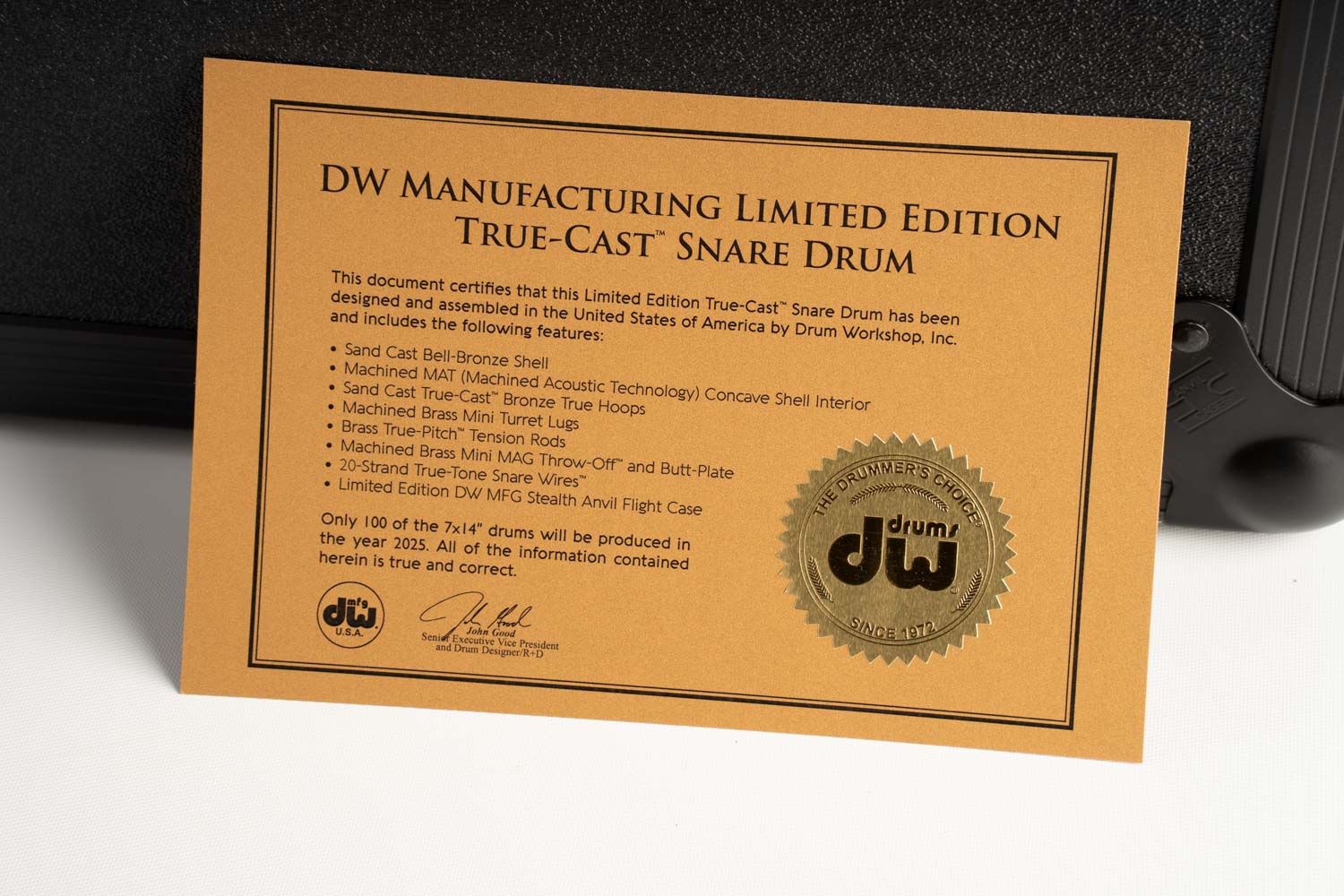 DRVZ0714STZ Limited MFG Snare Drum True Cast Bronze and Hardware