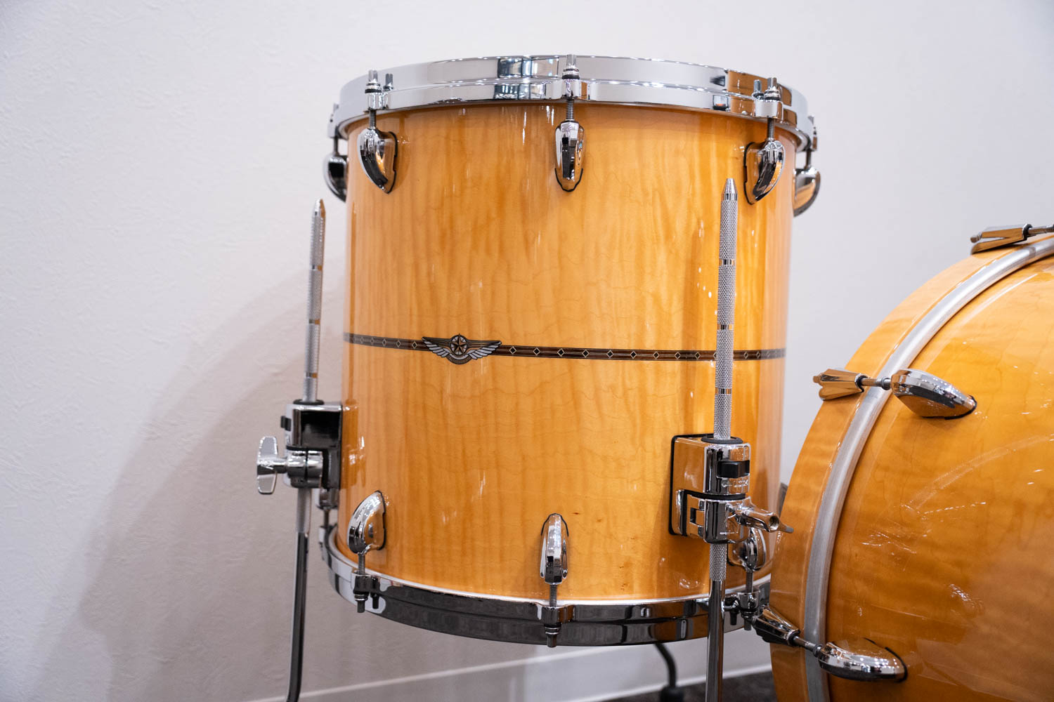 Star Maple Drum 4pc Kit 20" 10" 12" 14" Gloss Natural Curly Maple