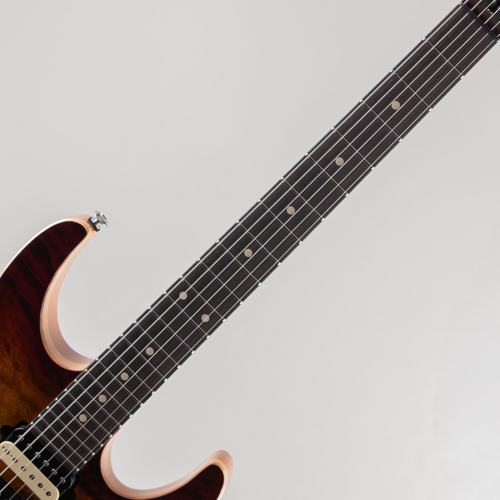 Custom Modern Carve Top Quilt Maple Top Bengal Burst w/Mahogany Body/Neck