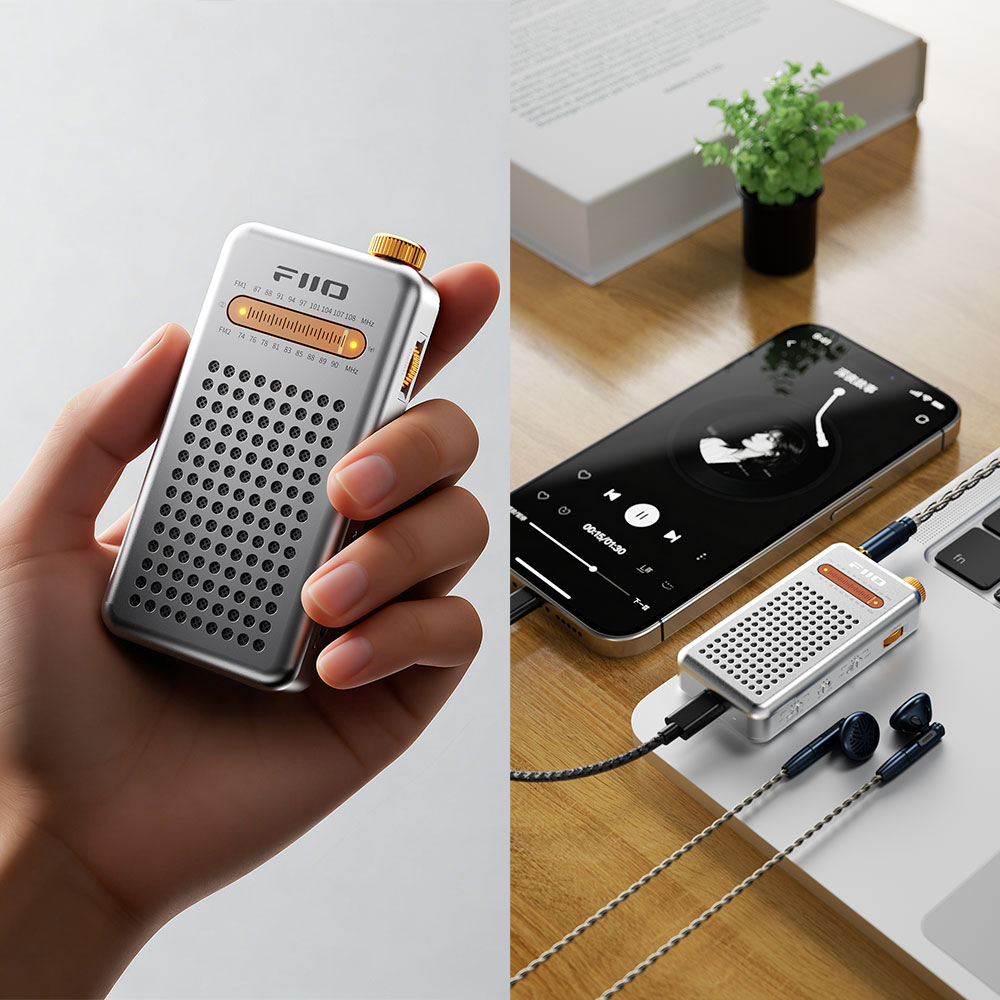 《10月9日発売》 FIIO ポータブル FMラジオ RR13 シルバー (FIO-RR13-S) 《ロゴ入りクロスプレゼント》 シルバー DZONE
