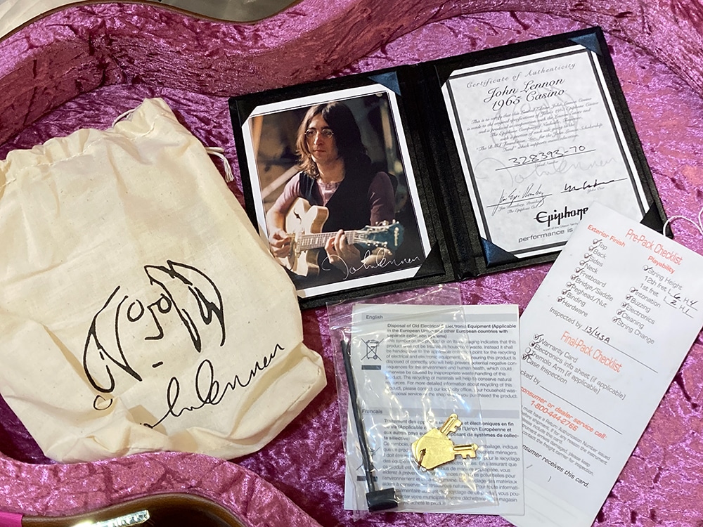 70th Anniversary” Commemorative John Lennon Casino Package Vintage Sunburst S/N:70 of 70